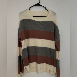 PINK LILY STRIPED SWEATER SIZE XL